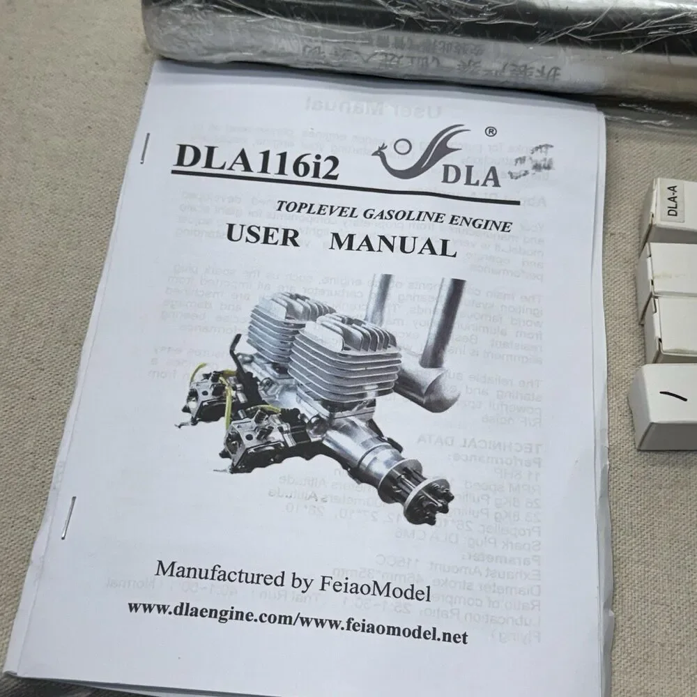 DLA116i2 116cc Inline Twin Gas RC Plane Engine W/muffler & Ignition - New